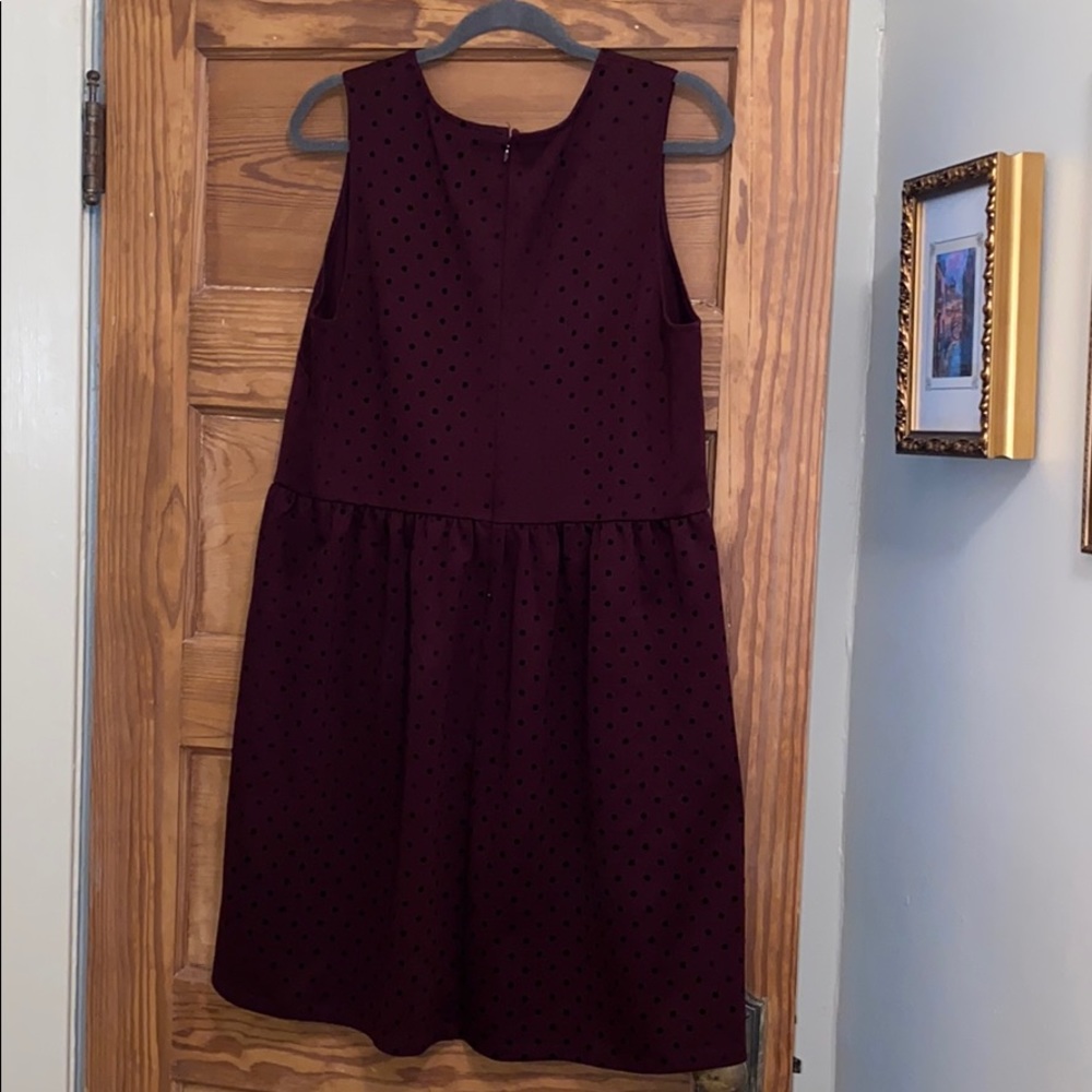 Maroon polka dot fit-and-flare dress - Picture 5 of 8
